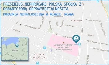 PORADNIA NEFROLOGICZNA W MŁAWIE - FRESENIUS NEPHROCARE POLSKA SPÓŁKA Z OGRANICZONĄ ODPOWIEDZIALNOŚCIĄ - ANNY DOBRSKIEJ 1,  MŁAWA