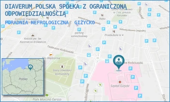 PORADNIA NEFROLOGICZNA - DIAVERUM POLSKA SPÓŁKA Z OGRANICZONĄ ODPOWIEDZIALNOŚCIĄ - I DYW. IM. T. KOŚCIUSZKI 24A,  GIŻYCKO