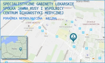 PORADNIA NEFROLOGICZNA - SPECJALISTYCZNE GABINETY LEKARSKIE SPÓŁKA JAWNA KUSY I WSPÓLNICY  CENTRUM DIAGNOSTYKI MEDYCZNEJ - GÓRNICZA 3,  ŁĘCZNA