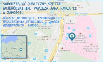 ODDZIAŁ NEFROLOGII, ENDOKRYNOLOGII, NADCIŚNIENIA TĘTNICZEGO I CHORÓB WEWNĘTRZNYCH - SAMODZIELNY PUBLICZNY SZPITAL WOJEWÓDZKI IM. PAPIEŻA JANA PAWŁA II W ZAMOŚCIU - ALEJE JANA PAWŁA 10,  ZAMOŚĆ