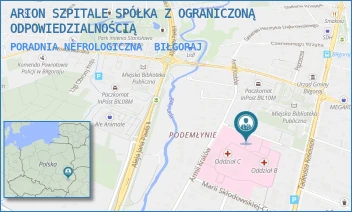 PORADNIA NEFROLOGICZNA - ARION SZPITALE SPÓŁKA Z OGRANICZONĄ ODPOWIEDZIALNOŚCIĄ W RESTRUKTURYZACJI - POJASKA 5,  BIŁGORAJ