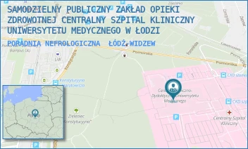PORADNIA NEFROLOGICZNA - SAMODZIELNY PUBLICZNY ZAKŁAD OPIEKI ZDROWOTNEJ CENTRALNY SZPITAL KLINICZNY UNIWERSYTETU MEDYCZNEGO W ŁODZI - UL. POMORSKA 251,  ŁÓDŹ-WIDZEW