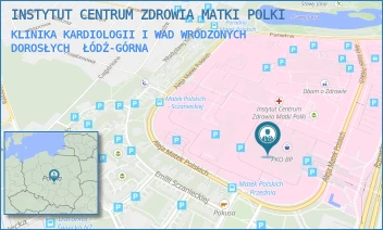 KLINIKA KARDIOLOGII I WAD WRODZONYCH DOROSŁYCH - INSTYTUT CENTRUM ZDROWIA MATKI POLKI - UL. RZGOWSKA 281/289,  ŁÓDŹ-GÓRNA