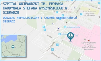 ODDZIAŁ NEFROLOGICZNY I CHORÓB WEWNETRZNYCH - SZPITAL WOJEWÓDZKI IM. PRYMASA KARDYNAŁA STEFANA WYSZYŃSKIEGO W SIERADZU - UL. ARMII KRAJOWEJ 7,  SIERADZ