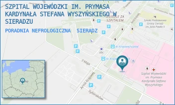 PORADNIA NEFROLOGICZNA - SZPITAL WOJEWÓDZKI IM. PRYMASA KARDYNAŁA STEFANA WYSZYŃSKIEGO W SIERADZU - UL. ARMII KRAJOWEJ 7,  SIERADZ