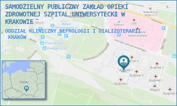 ODDZIAŁ KLINICZNY NEFROLOGII I DIALIZOTERAPII - SAMODZIELNY PUBLICZNY ZAKŁAD OPIEKI ZDROWOTNEJ SZPITAL UNIWERSYTECKI W KRAKOWIE - UL. MACIEJA JAKUBOWSKIEGO 2,  KRAKÓW