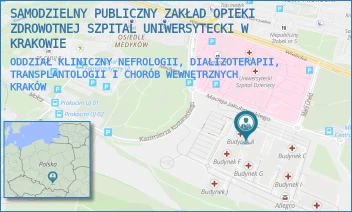 ODDZIAŁ KLINICZNY NEFROLOGII, DIALIZOTERAPII, TRANSPLANTOLOGII I CHORÓB WEWNĘTRZNYCH - SAMODZIELNY PUBLICZNY ZAKŁAD OPIEKI ZDROWOTNEJ SZPITAL UNIWERSYTECKI W KRAKOWIE - UL. MACIEJA JAKUBOWSKIEGO 2,  KRAKÓW