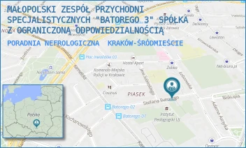 PORADNIA NEFROLOGICZNA - MAŁOPOLSKI ZESPÓŁ PRZYCHODNI SPECJALISTYCZNYCH "BATOREGO 3" SPÓŁKA Z OGRANICZONĄ ODPOWIEDZIALNOŚCIĄ - UL. BATOREGO 3,  KRAKÓW-ŚRÓDMIEŚCIE