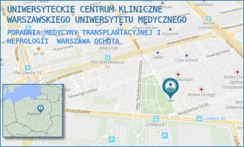 PORADNIA MEDYCYNY TRANSPLANTACYJNEJ I NEFROLOGII - UNIWERSYTECKIE CENTRUM KLINICZNE WARSZAWSKIEGO UNIWERSYTETU MEDYCZNEGO - WILLIAMA HEERLEINA LINDLEYA 4,  WARSZAWA OCHOTA