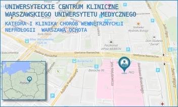 KATEDRA I KLINIKA CHORÓB WEWNĘTRZNYCH I NEFROLOGII - UNIWERSYTECKIE CENTRUM KLINICZNE WARSZAWSKIEGO UNIWERSYTETU MEDYCZNEGO - STEFANA BANACHA 1A,  WARSZAWA OCHOTA