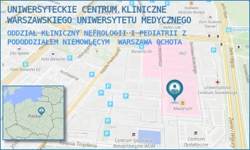 ODDZIAŁ KLINICZNY NEFROLOGII I PEDIATRII Z PODODDZIAŁEM NIEMOWLĘCYM - UNIWERSYTECKIE CENTRUM KLINICZNE WARSZAWSKIEGO UNIWERSYTETU MEDYCZNEGO - ŻWIRKI I WIGURY 63A,  WARSZAWA OCHOTA