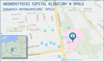 PORADNIA NEFROLOGICZNA - UNIWERSYTECKI SZPITAL KLINICZNY W OPOLU - UL. ALEJA WINCENTEGO WITOSA 26,  OPOLE