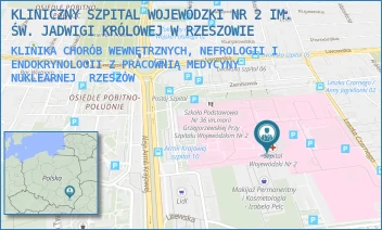 KLINIKA CHORÓB WEWNĘTRZNYCH, NEFROLOGII I ENDOKRYNOLOGII Z PRACOWNIĄ MEDYCYNY NUKLEARNEJ - KLINICZNY SZPITAL WOJEWÓDZKI IM. ŚW. JADWIGI KRÓLOWEJ W RZESZOWIE - UL. LWOWSKA 60,  RZESZÓW