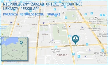 PORADNIA NEFROLOGICZNA - NIEPUBLICZNY ZAKŁAD OPIEKI ZDROWOTNEJ LEKARZY "ESKULAP" - WARYŃSKIEGO 27,  SUWAŁKI