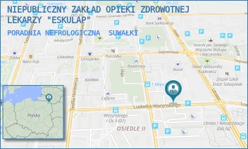 PORADNIA NEFROLOGICZNA - NIEPUBLICZNY ZAKŁAD OPIEKI ZDROWOTNEJ LEKARZY "ESKULAP" - LUDWIKA WARYŃSKIEGO 27,  SUWAŁKI