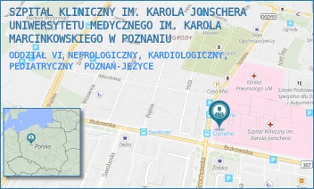 ODDZIAŁ VI NEFROLOGICZNY, KARDIOLOGICZNY, PEDIATRYCZNY - SZPITAL KLINICZNY IM. KAROLA JONSCHERA UNIWERSYTETU MEDYCZNEGO IM. KAROLA MARCINKOWSKIEGO W POZNANIU - SZPITALNA 27/33,  POZNAŃ-JEŻYCE