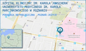 PORADNIA NEFROLOGICZNA - SZPITAL KLINICZNY IM. KAROLA JONSCHERA UNIWERSYTETU MEDYCZNEGO IM. KAROLA MARCINKOWSKIEGO W POZNANIU - SZPITALNA 27/33,  POZNAŃ-JEŻYCE